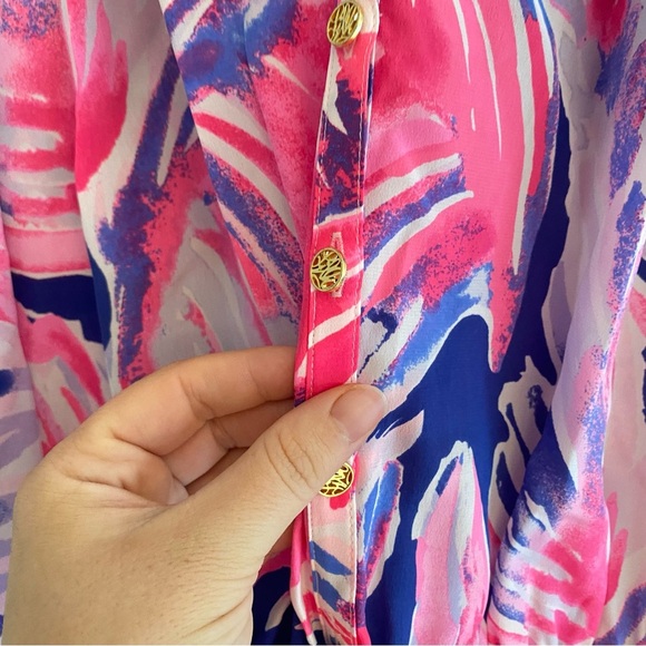 Lilly Pulitzer sunny shoulder Elsa 100% silk romper size XS - Picture 5 of 10